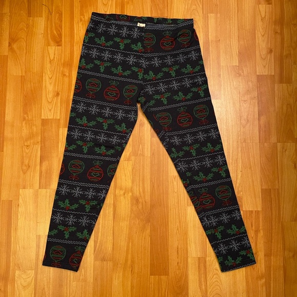 Warm Fleece lined Christmas Leggings - Picture 5 of 8